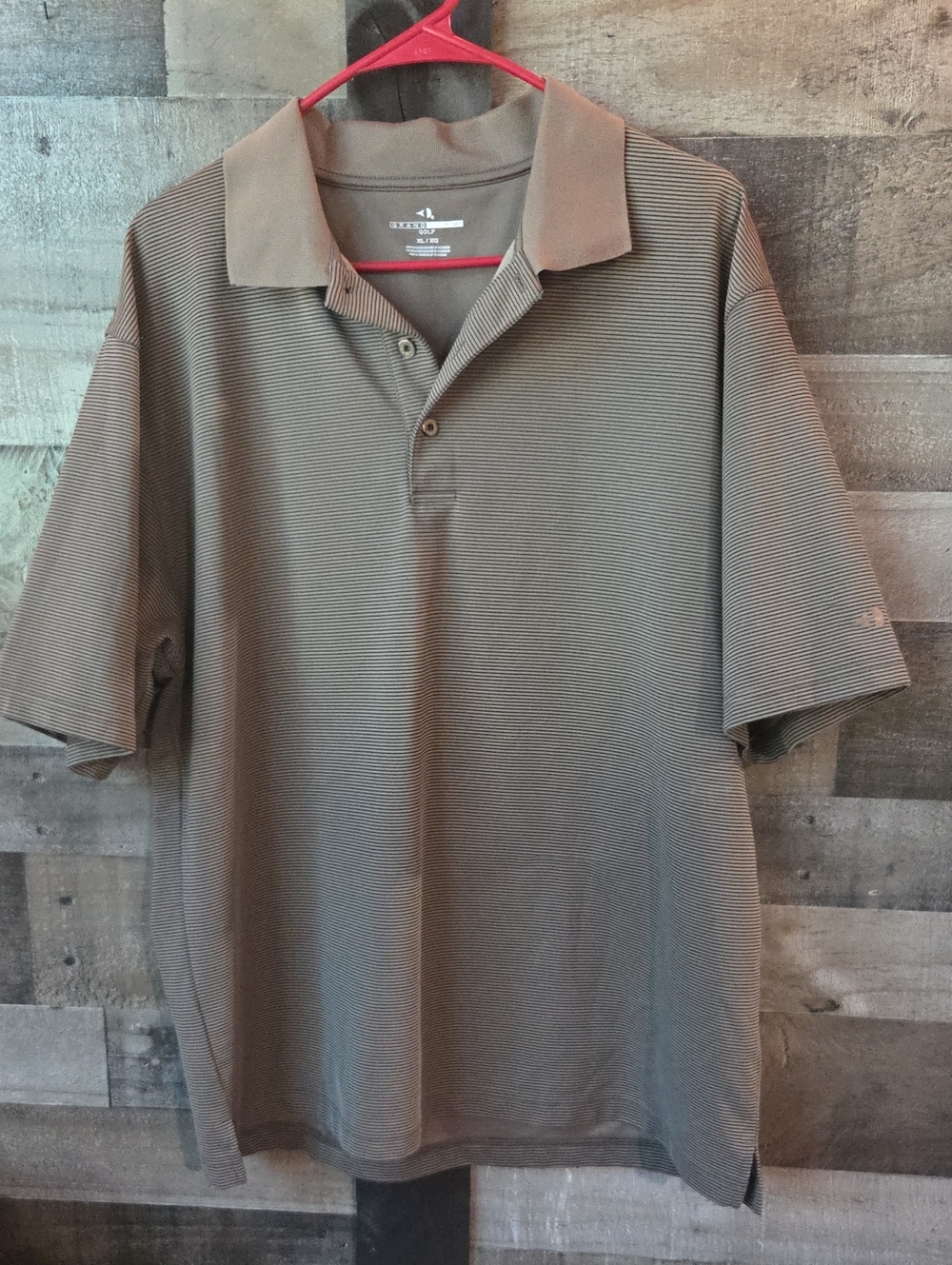 Grand Slam Men’s Olive/Brown Micro-Stripe Polo Xl